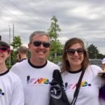 Kristin Kahl and her family at the Indy Pride parade
