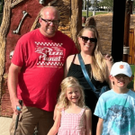 lauren george and her family at miniature golf